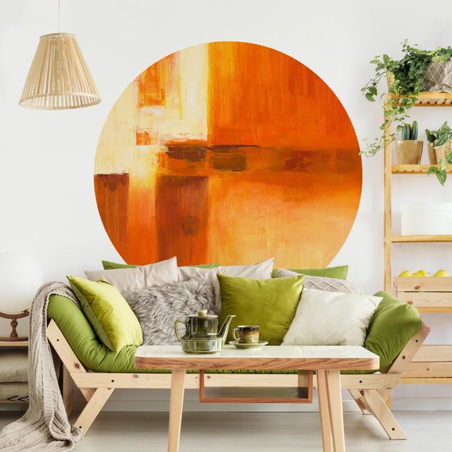 Abstrakte Kunst Composizione in arancione e marrone 01