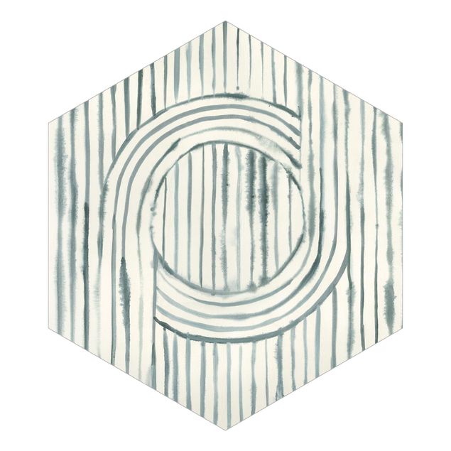 Carta da parati esagonale adesiva con disegni - Acquerelli rotatori