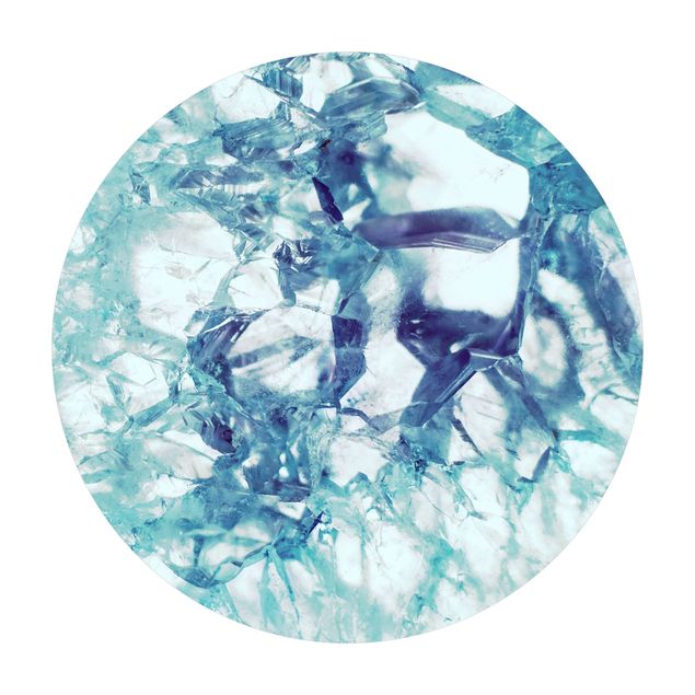 Tappeto in vinile rotondo - Cristallo blu