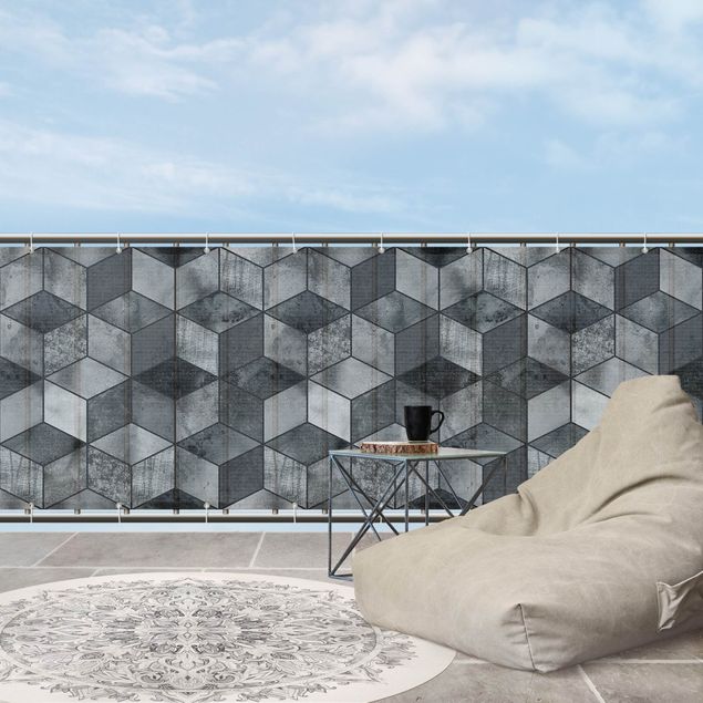 Copertura per balconi Motivo a cubi color grigio cristallo