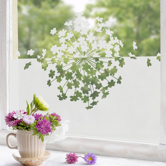 Pellicola per vetri con erbe Bordo di volo fiore a sfera