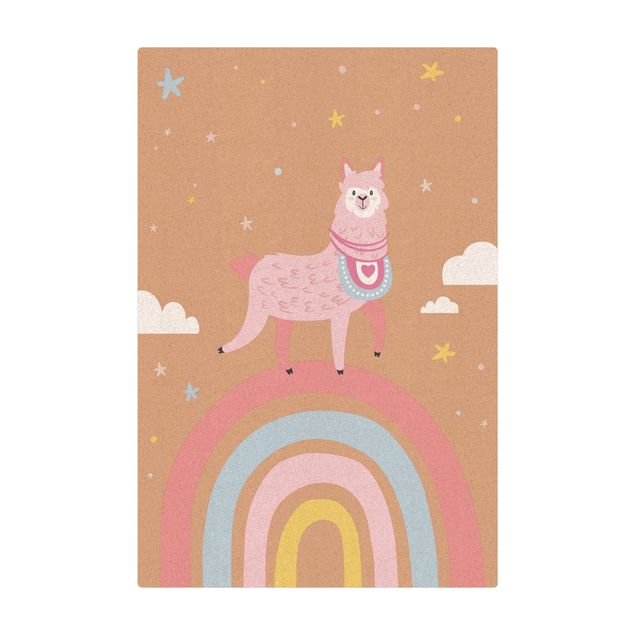 Tappetino di sughero - Lama su arcobaleno con stelle e puntini - Formato verticale 2:3