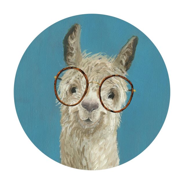 Tappeto in vinile rotondo - Lama con occhiali I