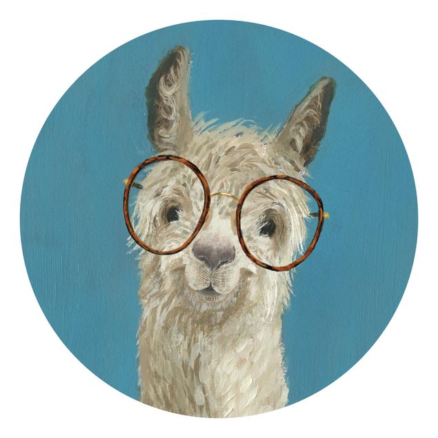 Carta da parati rotonda autoadesiva - Lama con gli occhiali I