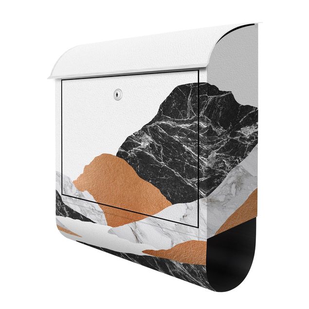 Cassetta postale - Paesaggio in marmo e rame II