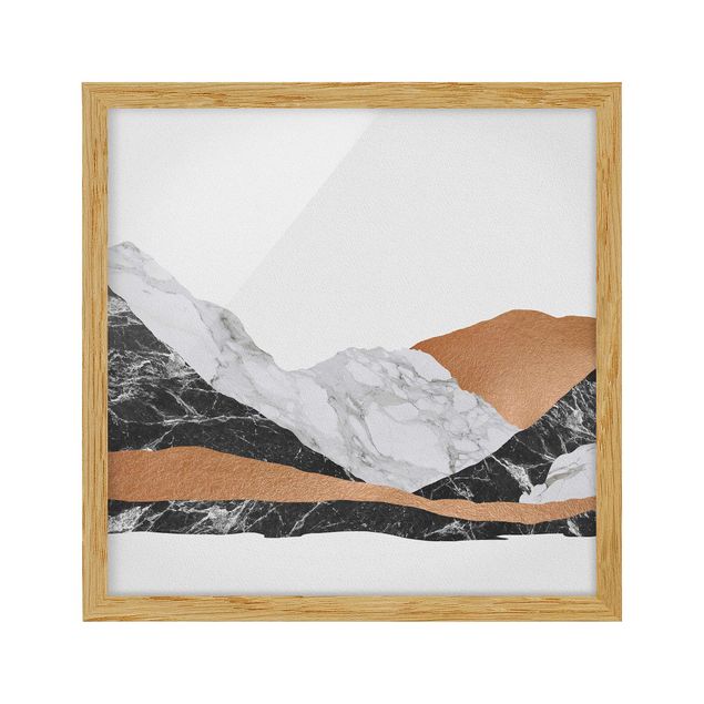 Poster con cornice - Paesaggio in marmo e rame