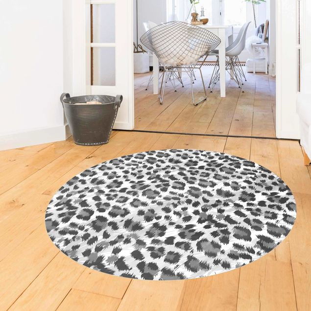 Tappeti bagno moderni Motivo leopardato con struttura in acquerello grigio