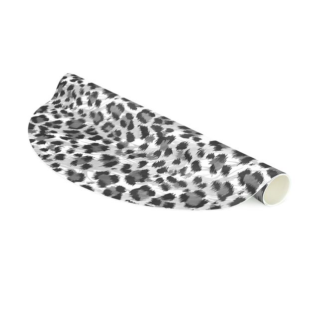 Tappeto bagno grigio Motivo leopardato con struttura in acquerello grigio
