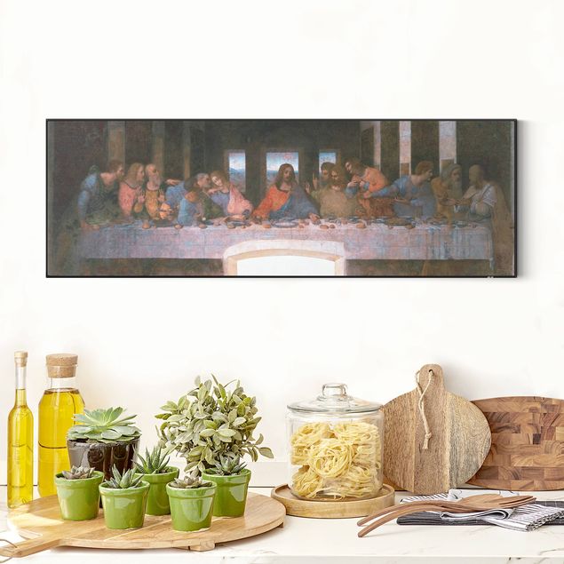 Frame da parete con tessuto in tensione con quadro intercambiabile classico Leonardo da Vinci - L'ultima cena