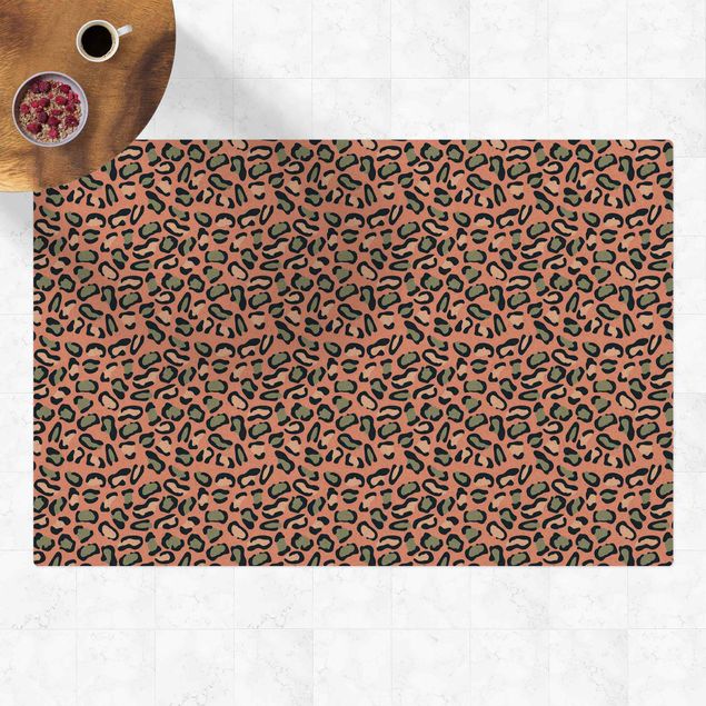 Tappeti e zerbini motivo pelo Motivo leopardato in pastello rosa e grigio