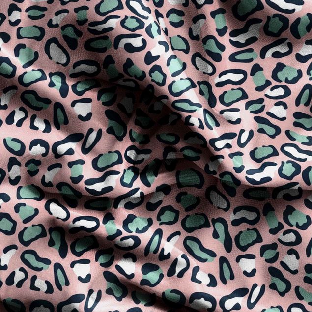 Tende moderno Motivo leopardato in pastello rosa e grigio