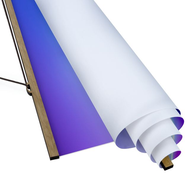 Foto su tessuto da parete con bastone - Onda di luce su blu - Quadrato 1:1