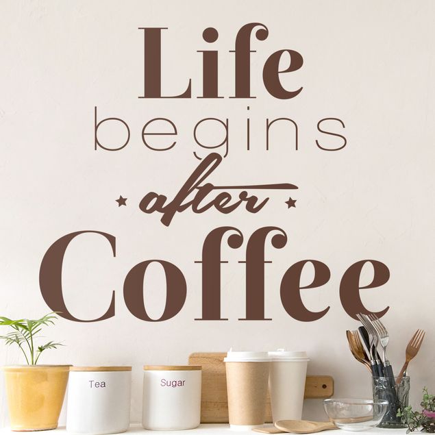 Adesivo murale - La vita comincia dopo il caffè
