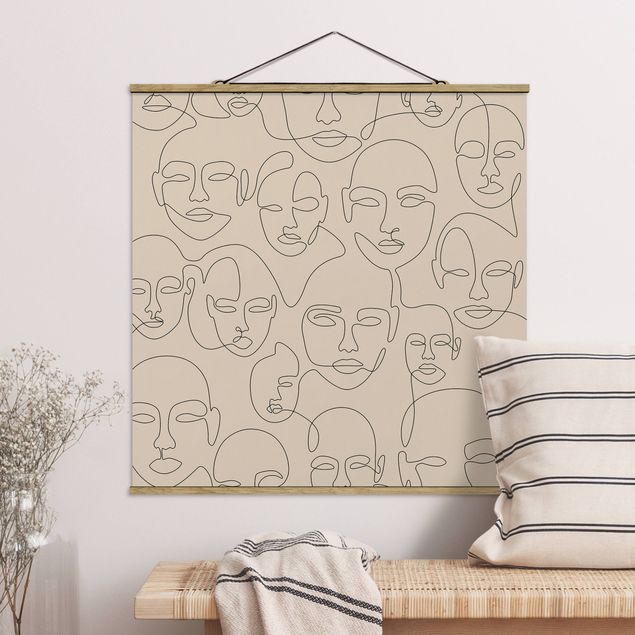 Madara Henina quadri Line Art - Beauty Portraits in beige