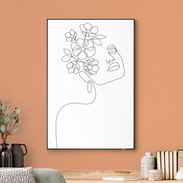 Quadro intercambiabile - Line Art - Dreamy Girl Blossom