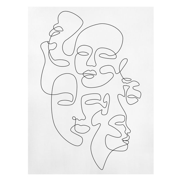 Stampa su tela - Line Art - Faces All Around - Formato verticale 3:4