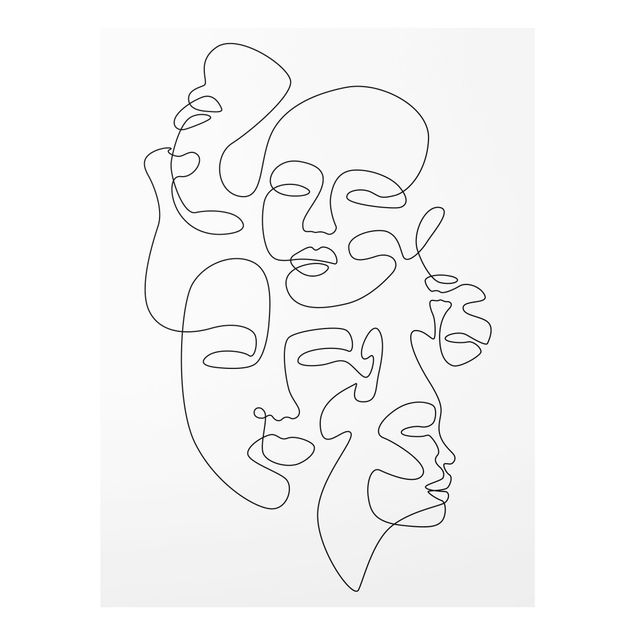 Quadro in vetro - Line Art - Faces All Around