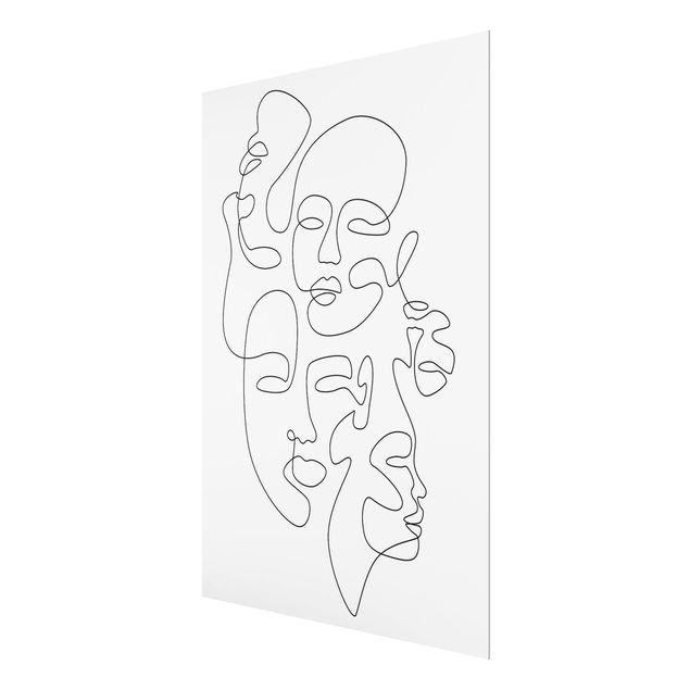 Quadro in vetro - Line Art - Faces All Around