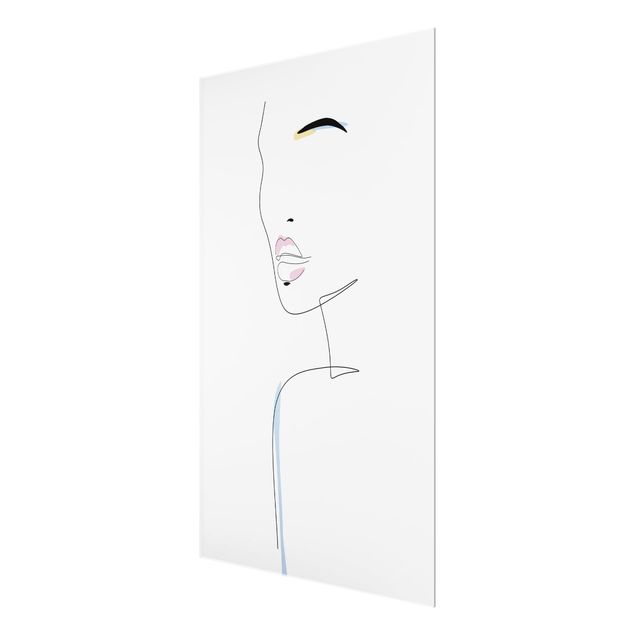 Quadro in vetro - Line Art - Lips and Eyebrows