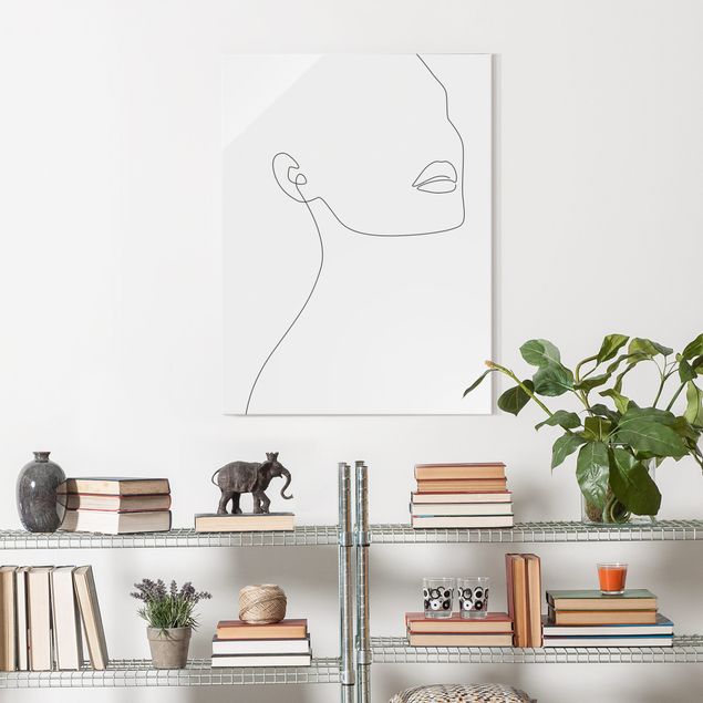 Lavagna magnetica vetro Line Art - Bellezza minimalista