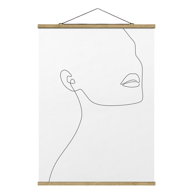 Foto su tessuto da parete con bastone - Line Art - Bellezza minimalista - Formato verticale 3:4