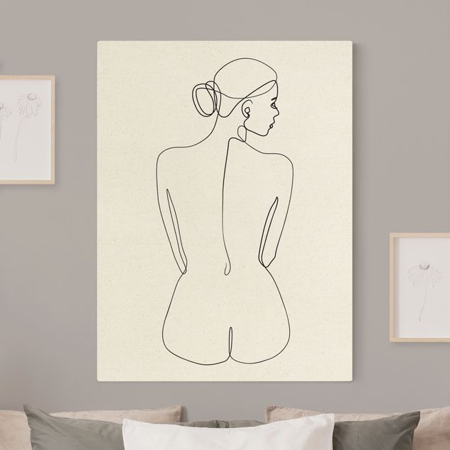Tele astratte Line Art - Nudo di schiena Bianco e Nero
