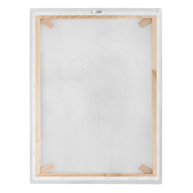 Stampa su tela - Fiori Line Art - Papavero in fiore - Formato verticale 3:4