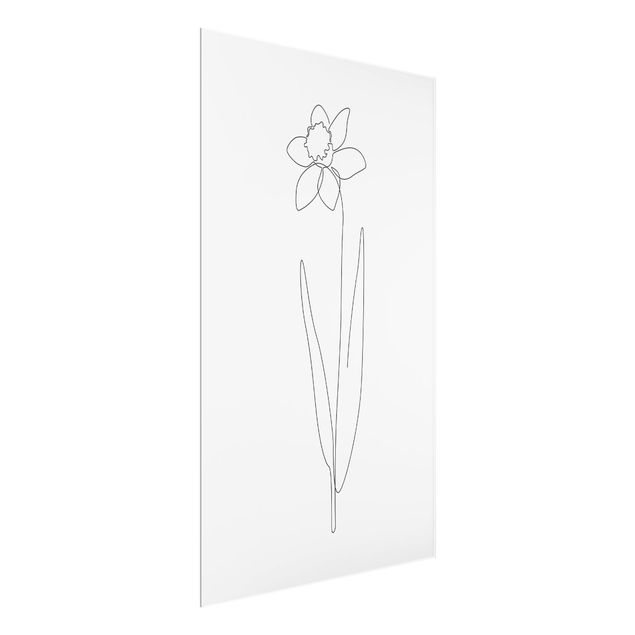 Quadro in vetro - Fiori Line Art - Narciso