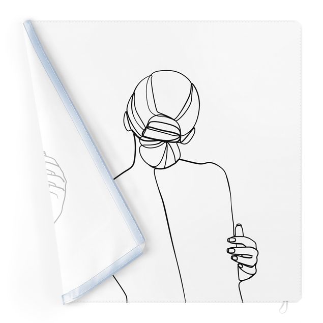 Quadro intercambiabile - Line Art schiena femminile in bianco e nero