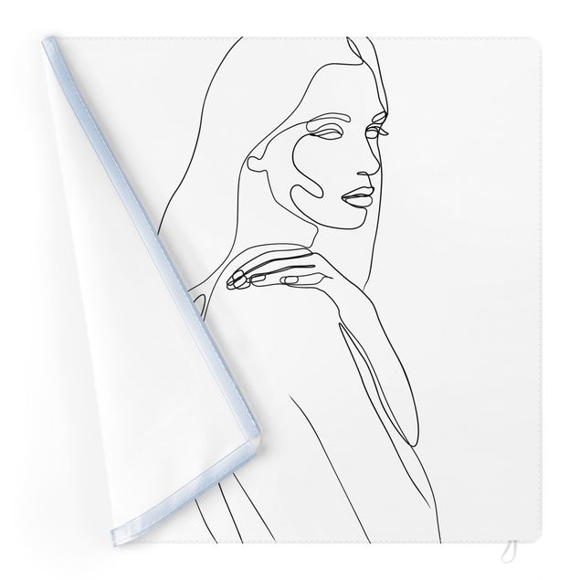 Quadro intercambiabile - Line Art spalle femminili in bianco e nero