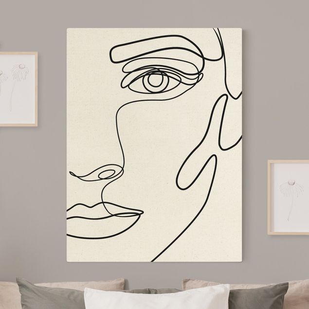  Tele oro Line Art - ritratto donna bianco e nero
