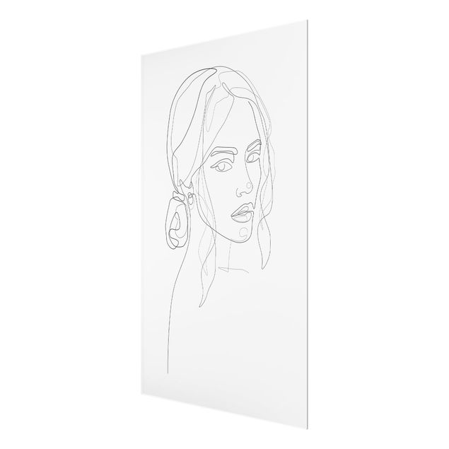 Quadro in vetro - Ritratti Line Art - Il vostro sguardo
