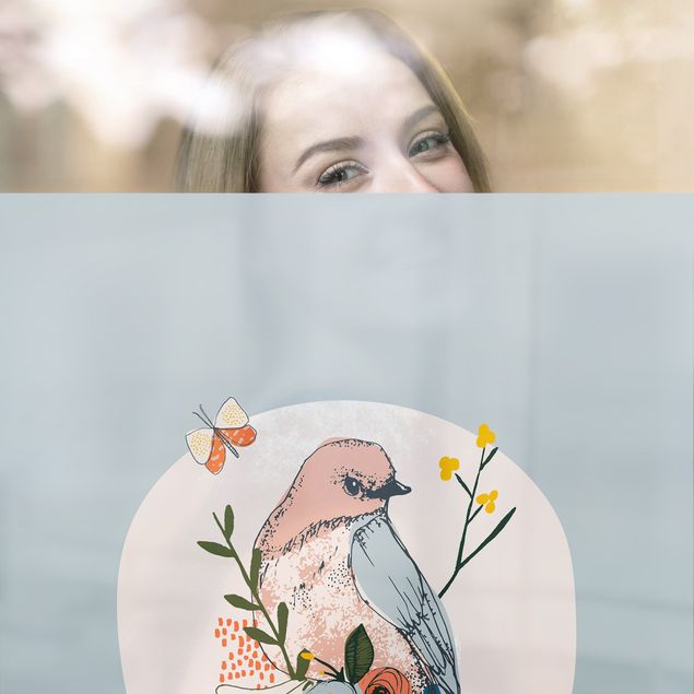 Pellicola per vetri Lisa Dolson - Uccello in primavera II