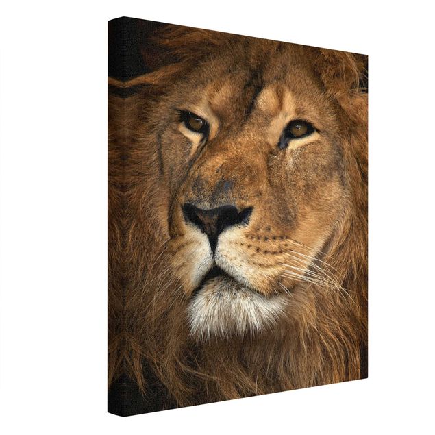 Quadro su tela naturale - Sguardo del leone - Formato verticale 3:4