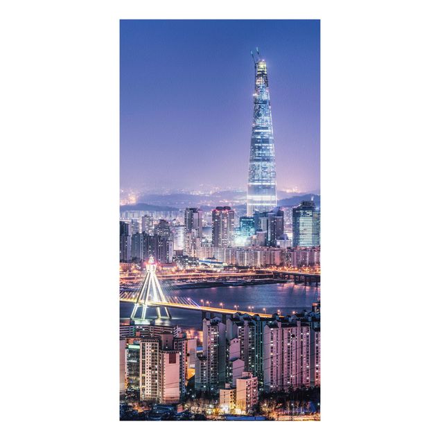 Stampa su Forex - Lotte World Tower di notte - Formato verticale 1:2