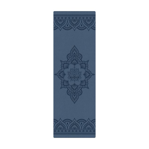 Tappetino di sughero - Fiore di loto ornamento indiano - Formato verticale 1:3