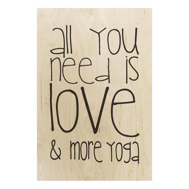 Stampa su legno - Love and Yoga
