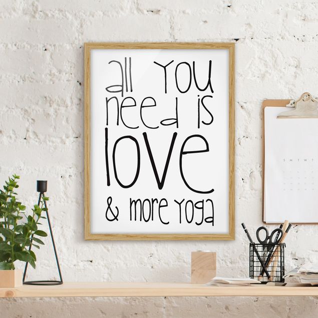 Poster con cornice - Love and Yoga