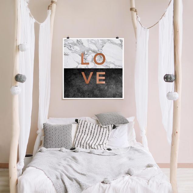 Poster - Love in rame e marmo