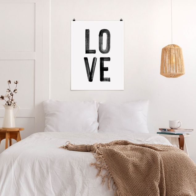 Poster - Love tipografia in nero