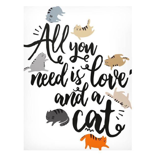 Lavagna magnetica per ufficio All You Need Is Love And A Cat