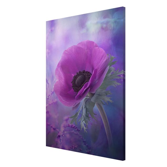 Lavagna magnetica - Anemone Flower in Violet - Formato verticale 2:3