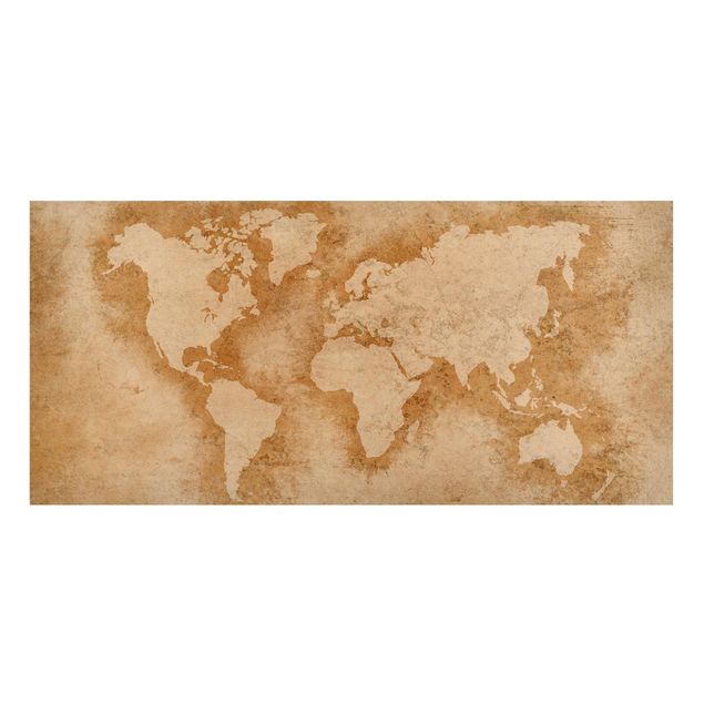 Lavagna magnetica - Antique World Map - Panorama formato orizzontale