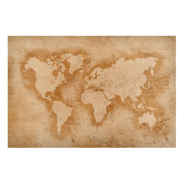 Lavagna magnetica - Antique World Map - Formato orizzontale 3:2
