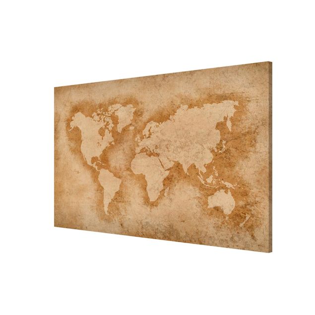 Lavagna magnetica - Antique World Map - Formato orizzontale 3:2