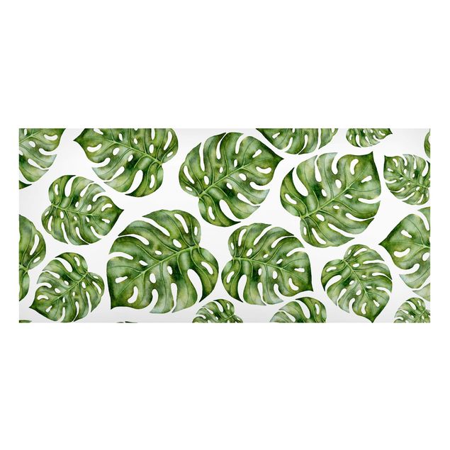 Lavagna magnetica - Watercolor Monstera Leaves - Panorama formato verticale