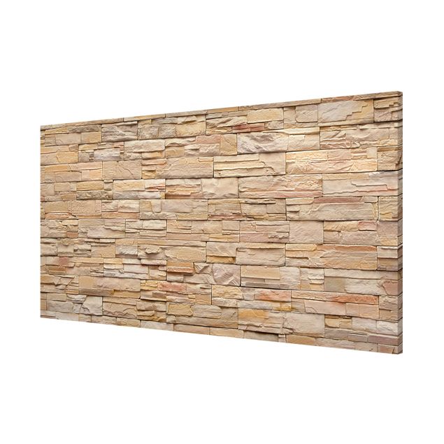 Lavagna magnetica - Asian Stonewall Large Bright Stone Wall From Homely Stones - Panorama formato orizzontale