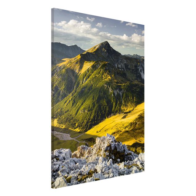 Lavagna magnetica per ufficio Montagne e valle delle Alpi di Lechtal in Tirolo