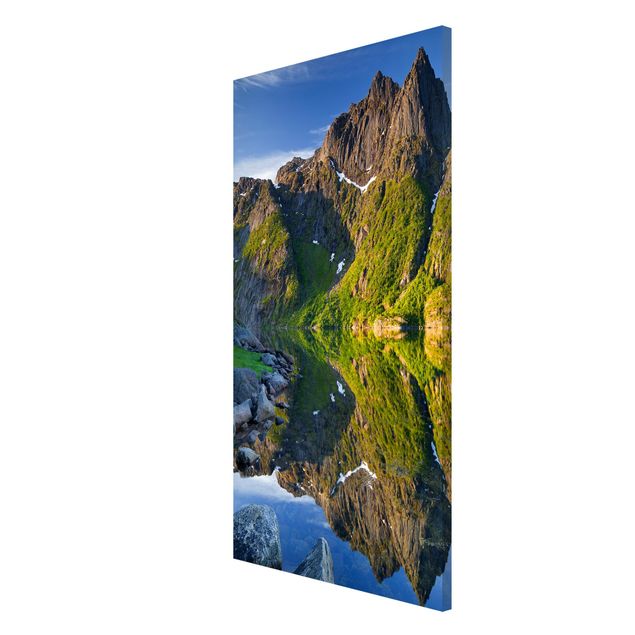 Lavagna magnetica - Mountain Landscape With Water Reflection In Norway - Formato verticale 4:3