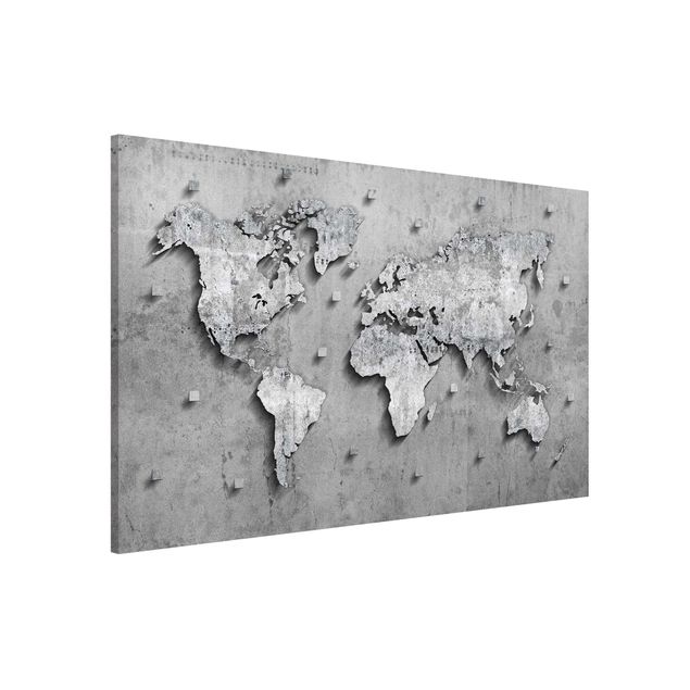 Lavagna magnetica - Concrete World Map - Formato orizzontale 3:2